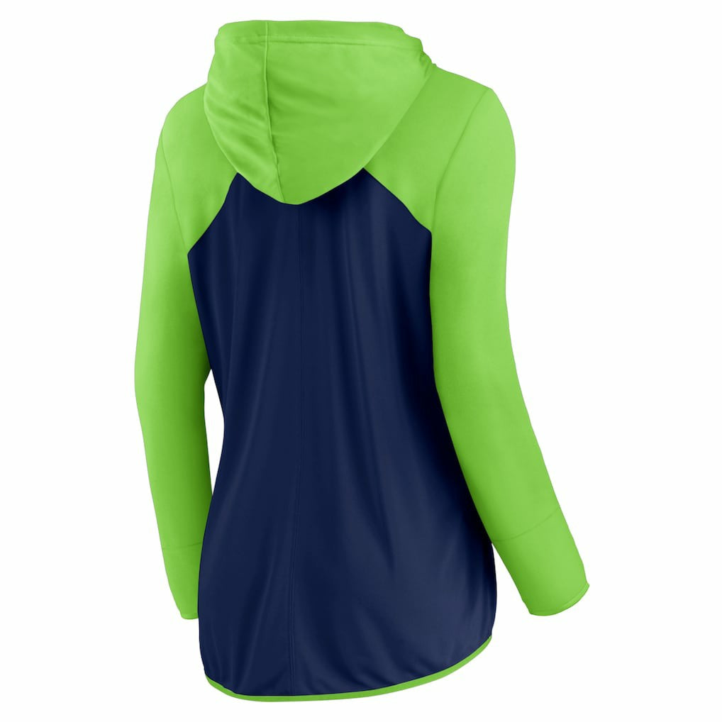 Fanatics Seattle Seahawks Women's Forever Fan Full-Zip Hoodie College Navy/Neon Green