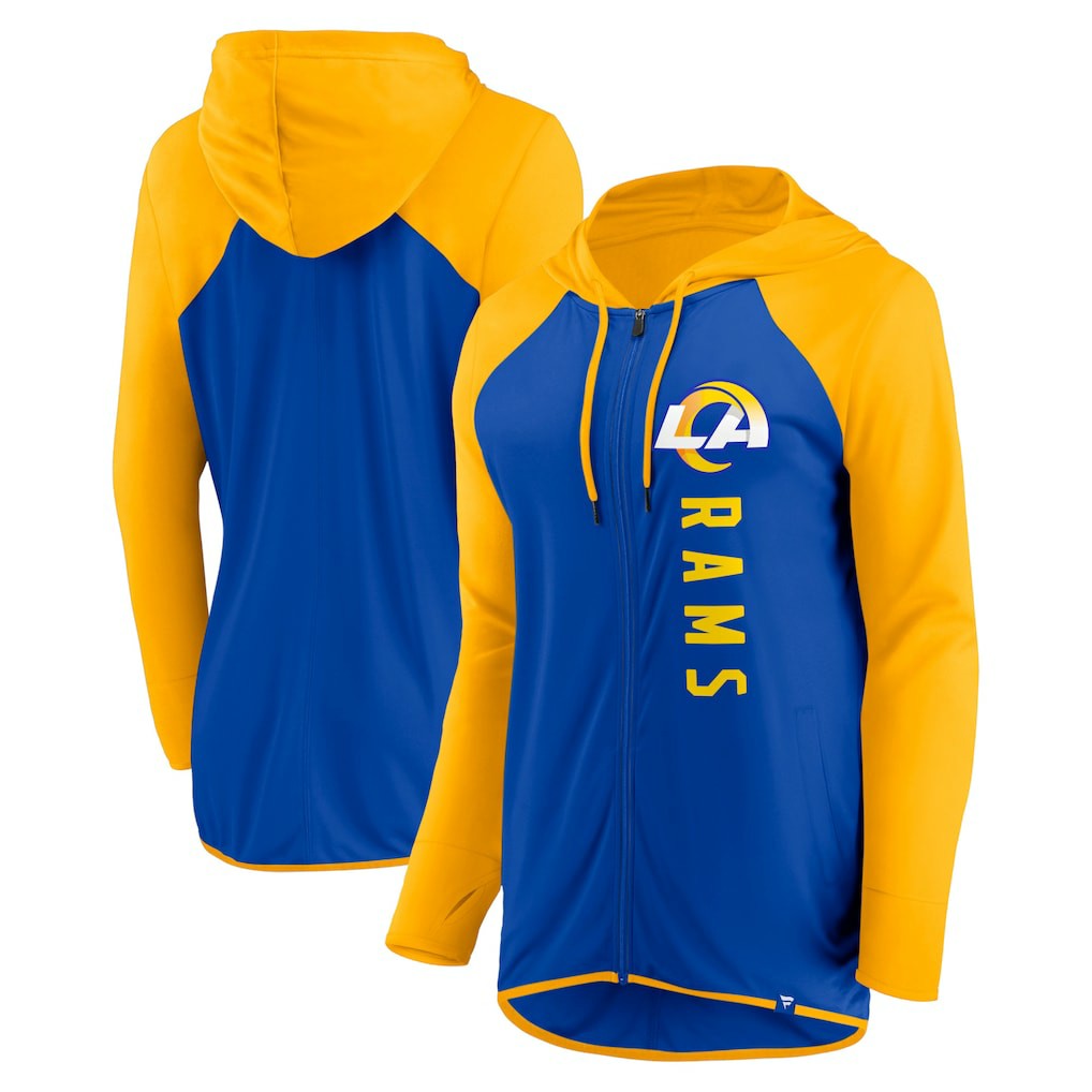 Fanatics Los Angeles Rams Women's Forever Fan Full-Zip Hoodie Royal/Gold