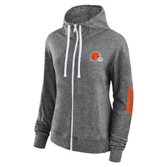Fanatics Cleveland Browns Women's Opening Coin Flip Lightweight Full-Zip Hoodie Heather Charcoal