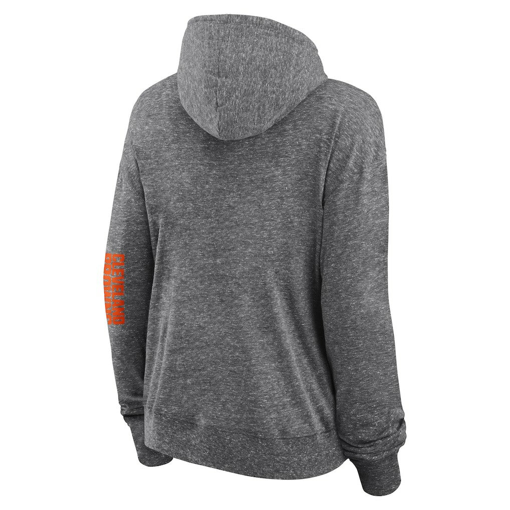 Fanatics Cleveland Browns Women's Opening Coin Flip Lightweight Full-Zip Hoodie Heather Charcoal