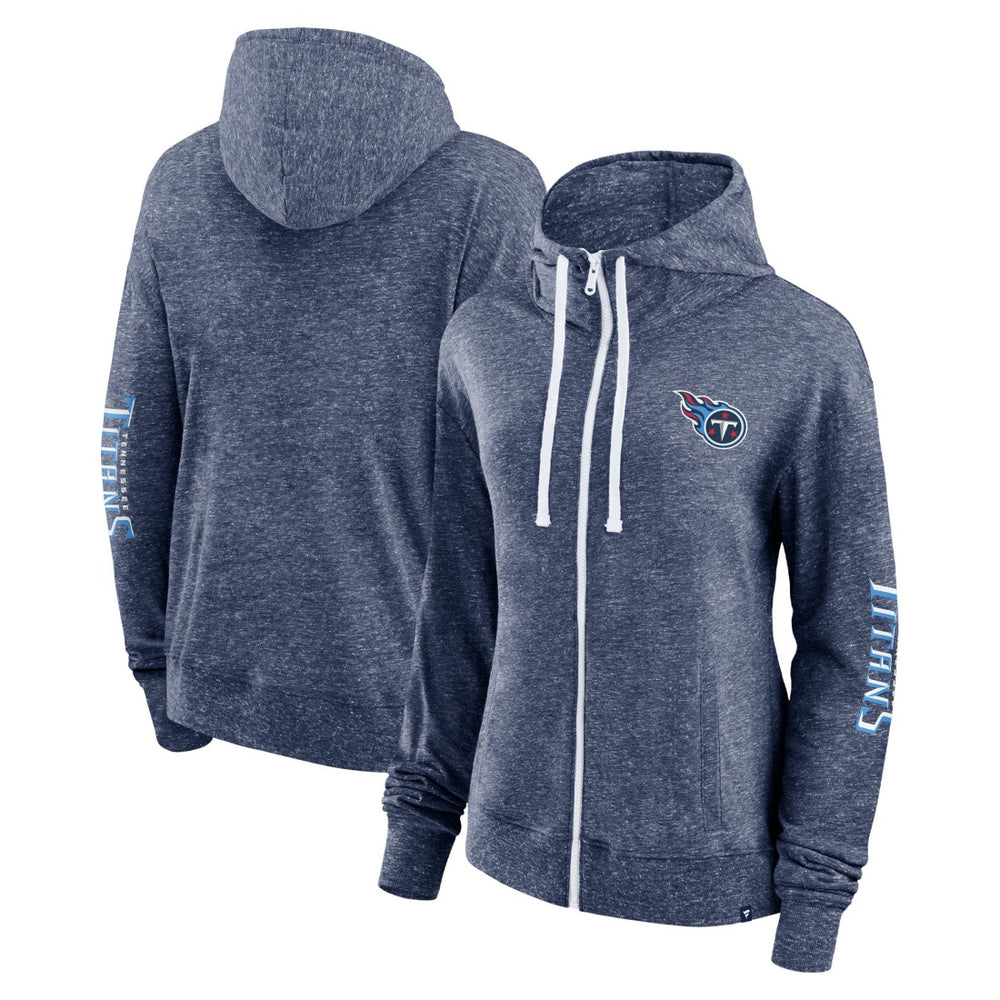 Fanatics Tennessee Titans Women's Opening Coin Flip Lightweight Full-Zip Hoodie Heather Navy