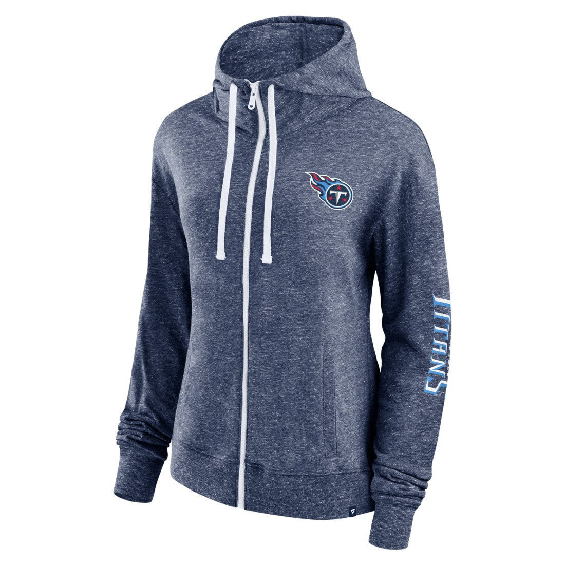 Fanatics Tennessee Titans Women's Opening Coin Flip Lightweight Full-Zip Hoodie Heather Navy
