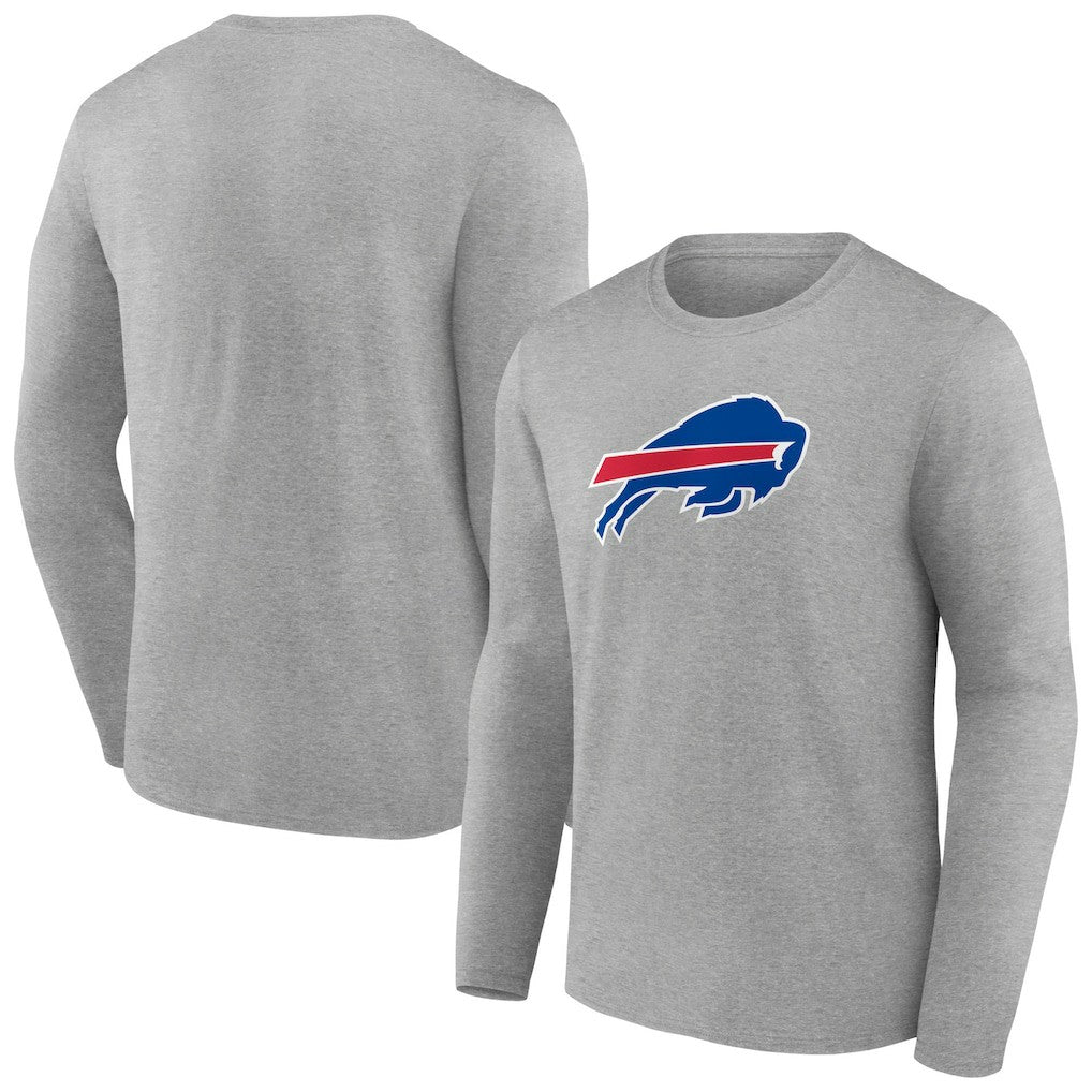 Buffalo Bills Primary Team Logo Long Sleeve T-Shirt Heather Gray
