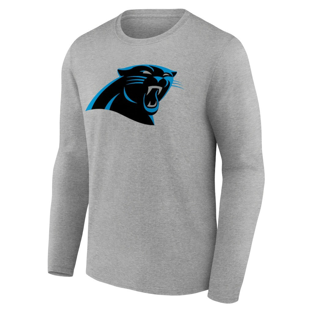 Carolina Panthers Primary Team Logo Long Sleeve T-Shirt Heather Gray