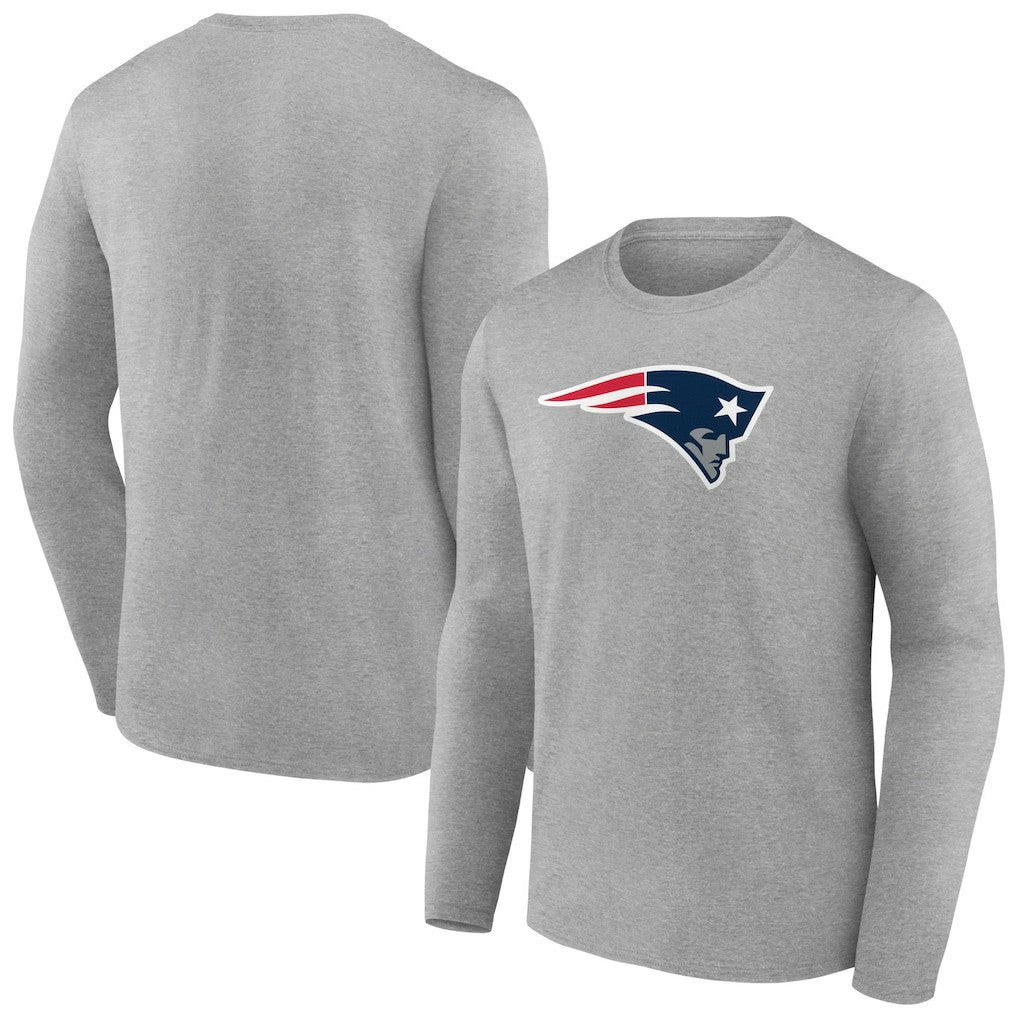 New England Patriots Primary Team Logo Long Sleeve T-Shirt Heather Gray