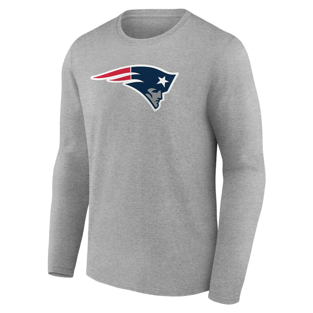 New England Patriots Primary Team Logo Long Sleeve T-Shirt Heather Gray