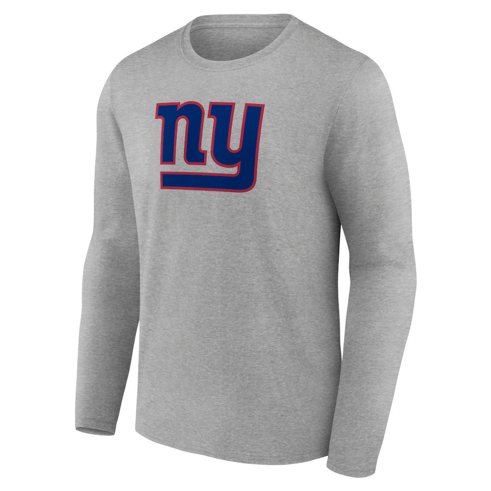 New York Giants Primary Team Logo Long Sleeve T-Shirt Heather Gray
