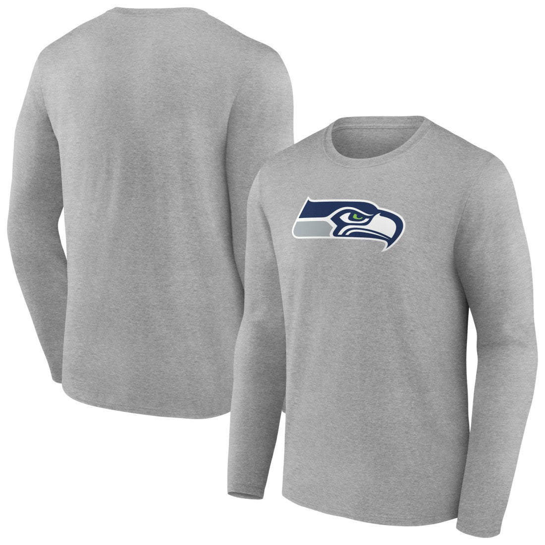 Seattle Seahawks Primary Team Logo Long Sleeve T-Shirt Heather Gray