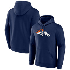 Denver Broncos Primary Team Logo Fitted Pullover Hoodie Navy
