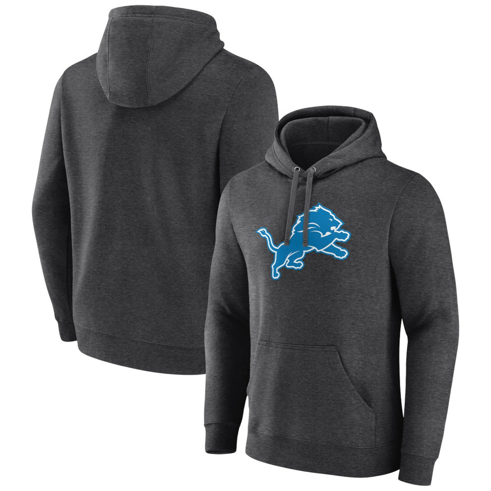 Detroit Lions Primary Team Logo Fitted Pullover Hoodie Charcoal