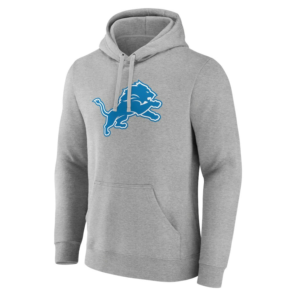 Detroit Lions Primary Team Logo Fitted Pullover Hoodie Heather Gray
