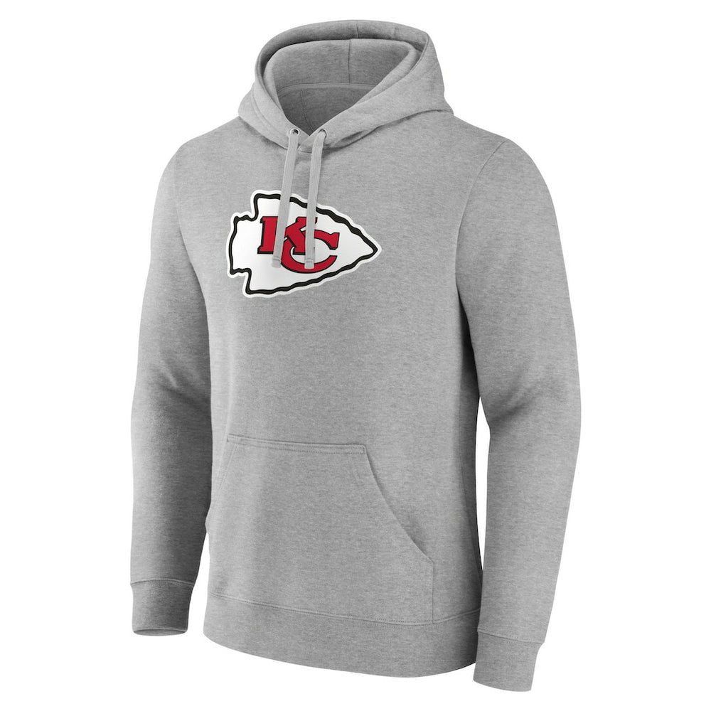 Kansas City Chiefs Primary Team Logo Fitted Pullover Hoodie Heather Gray