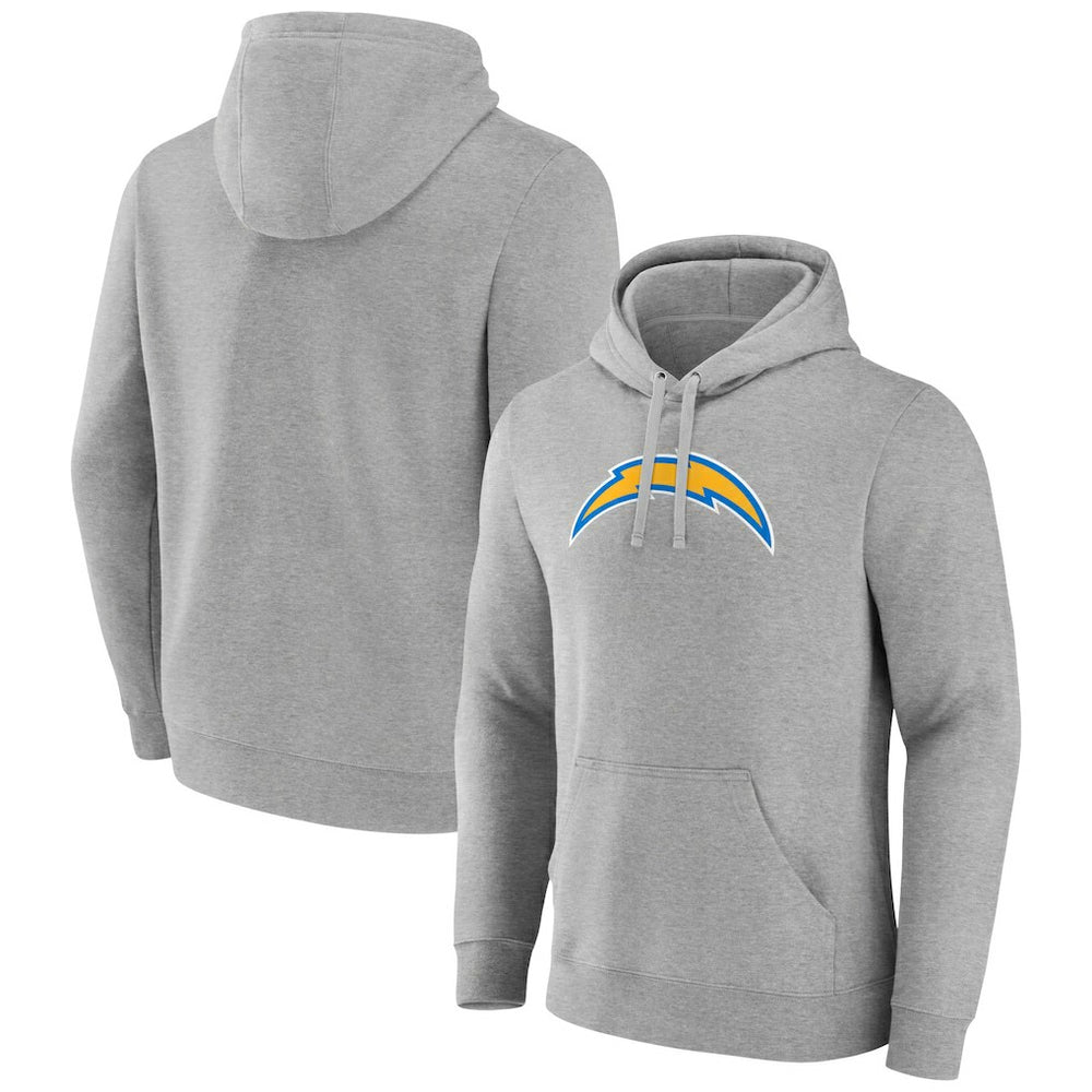 Los Angeles Chargers Primary Team Logo Fitted Pullover Hoodie Heather Gray