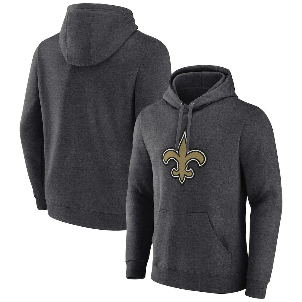 New Orleans Saints Primary Team Logo Fitted Pullover Hoodie Charcoal