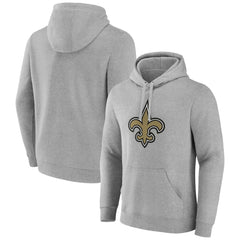 New Orleans Saints Primary Team Logo Fitted Pullover Hoodie Heather Gray