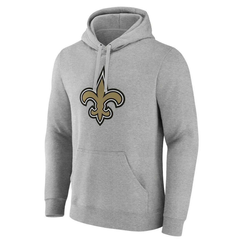 New Orleans Saints Primary Team Logo Fitted Pullover Hoodie Heather Gray