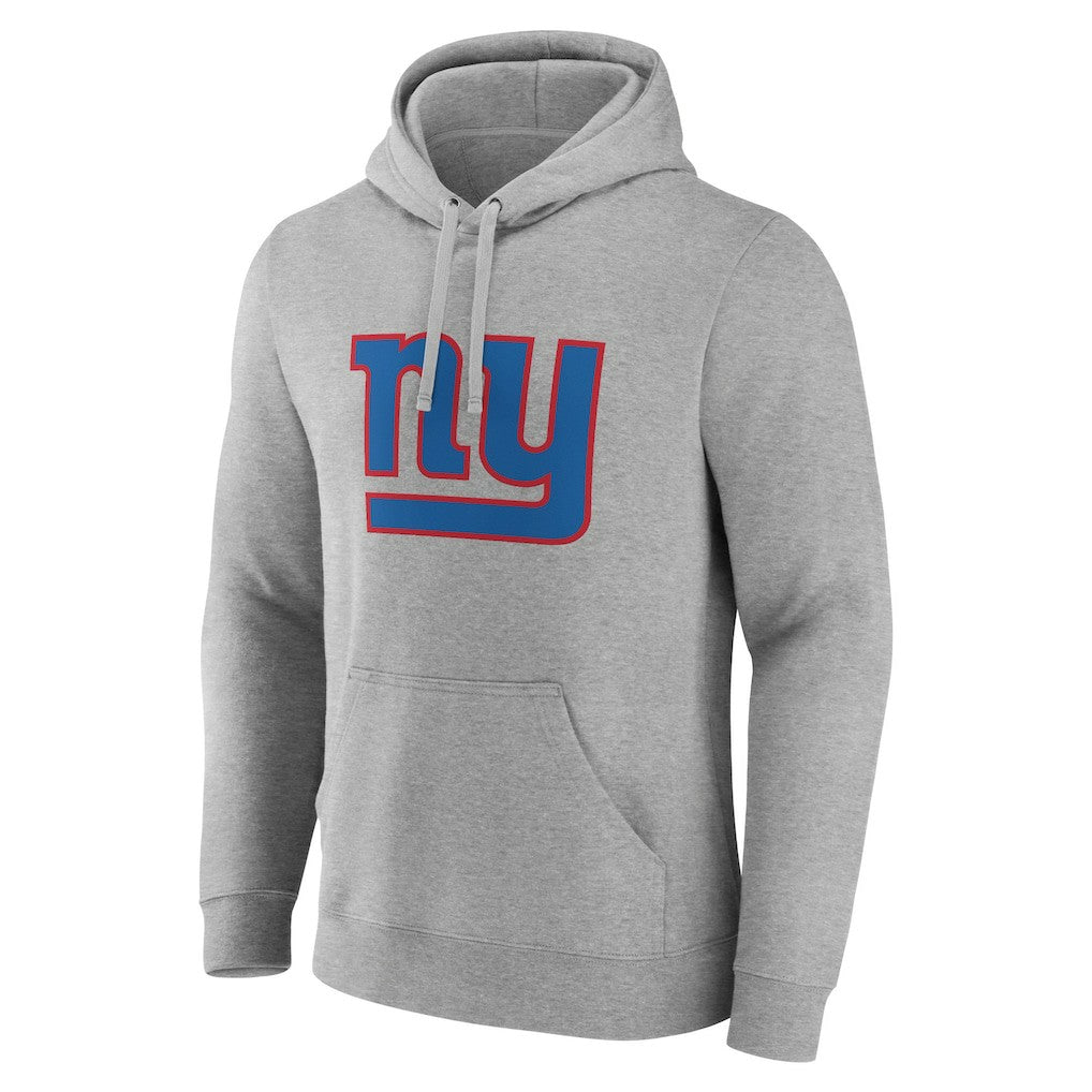New York Giants Primary Team Logo Fitted Pullover Hoodie Heather Gray