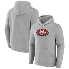 San Francisco 49ers Primary Team Logo Fitted Pullover Hoodie Heather Gray