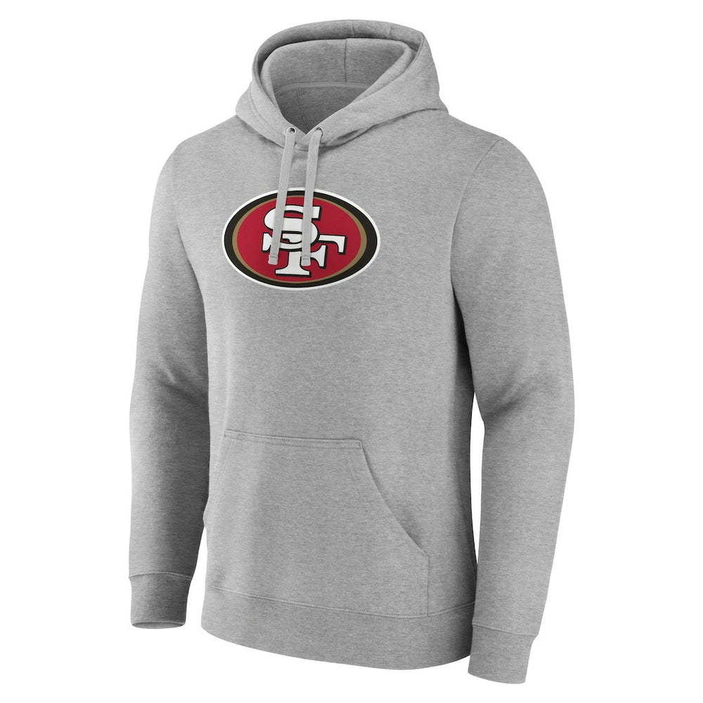 San Francisco 49ers Primary Team Logo Fitted Pullover Hoodie Heather Gray