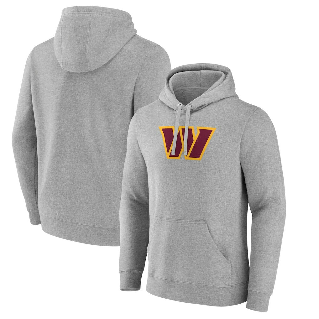 Washington Commanders Primary Team Logo Fitted Pullover Hoodie Heather Gray