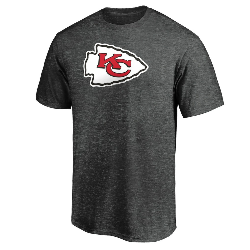 Fanatics Kansas City Chiefs Primary Logo T-Shirt Heather Charcoal