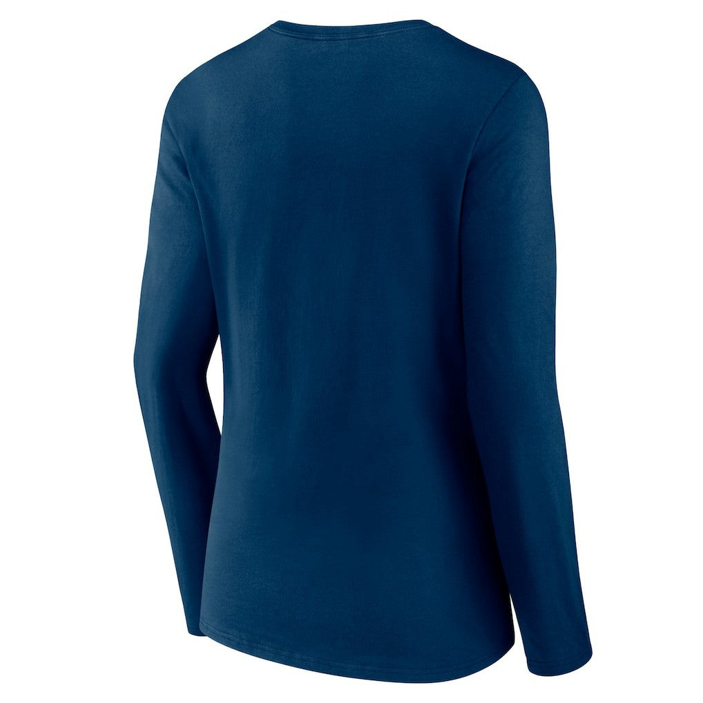 Chicago Bears Women's Primary Team Logo Long Sleeve V-Neck T-Shirt Navy