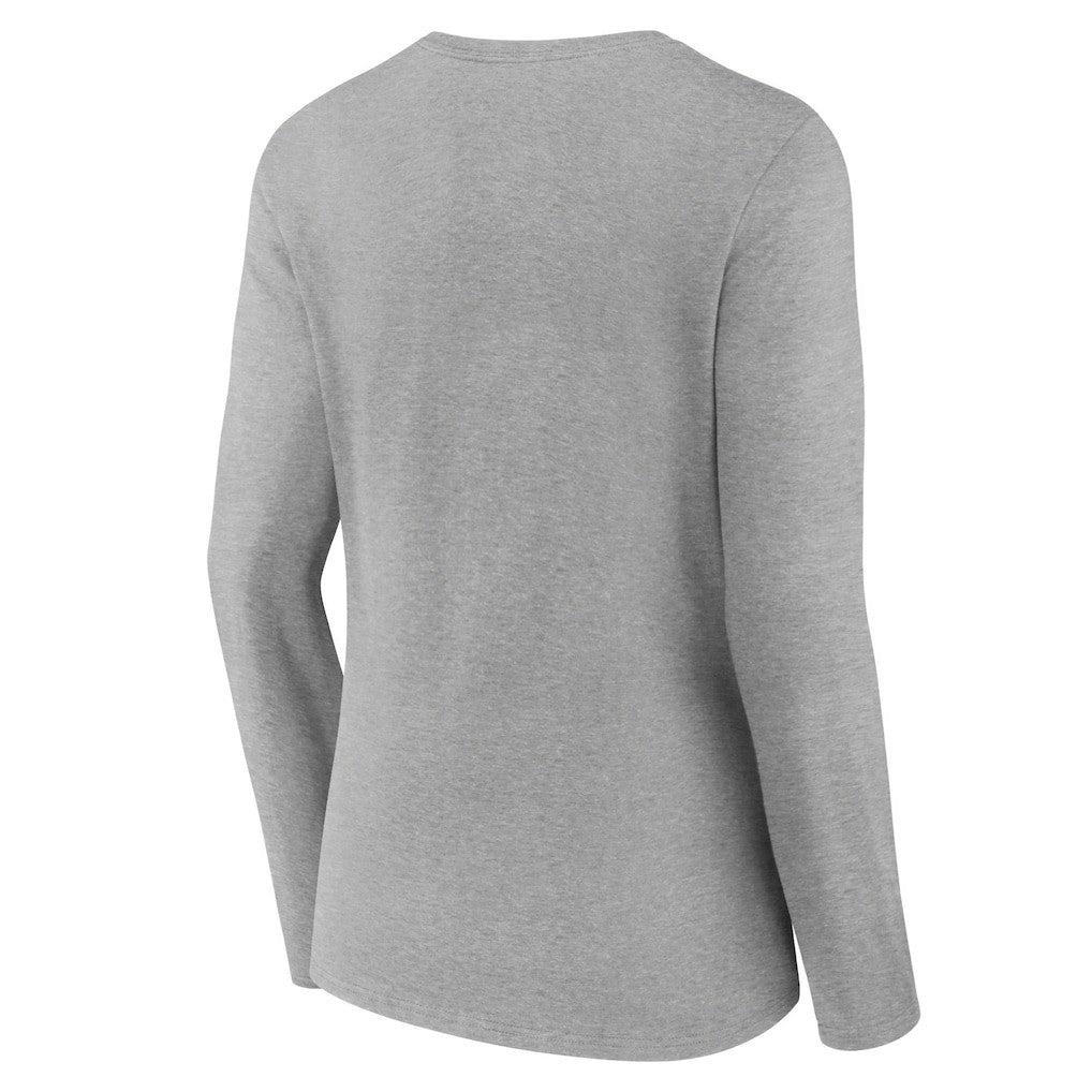 Minnesota Vikings Women's Primary Team Logo Long Sleeve V-Neck T-Shirt Heather Gray