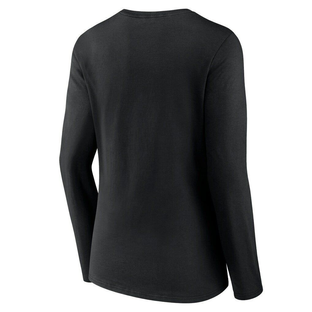 Washington Commanders Women's Primary Team Logo Long Sleeve V-Neck T-Shirt Black