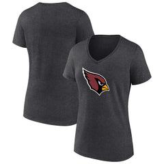 Arizona Cardinals Women's Primary Logo V-Neck T-Shirt Charcoal
