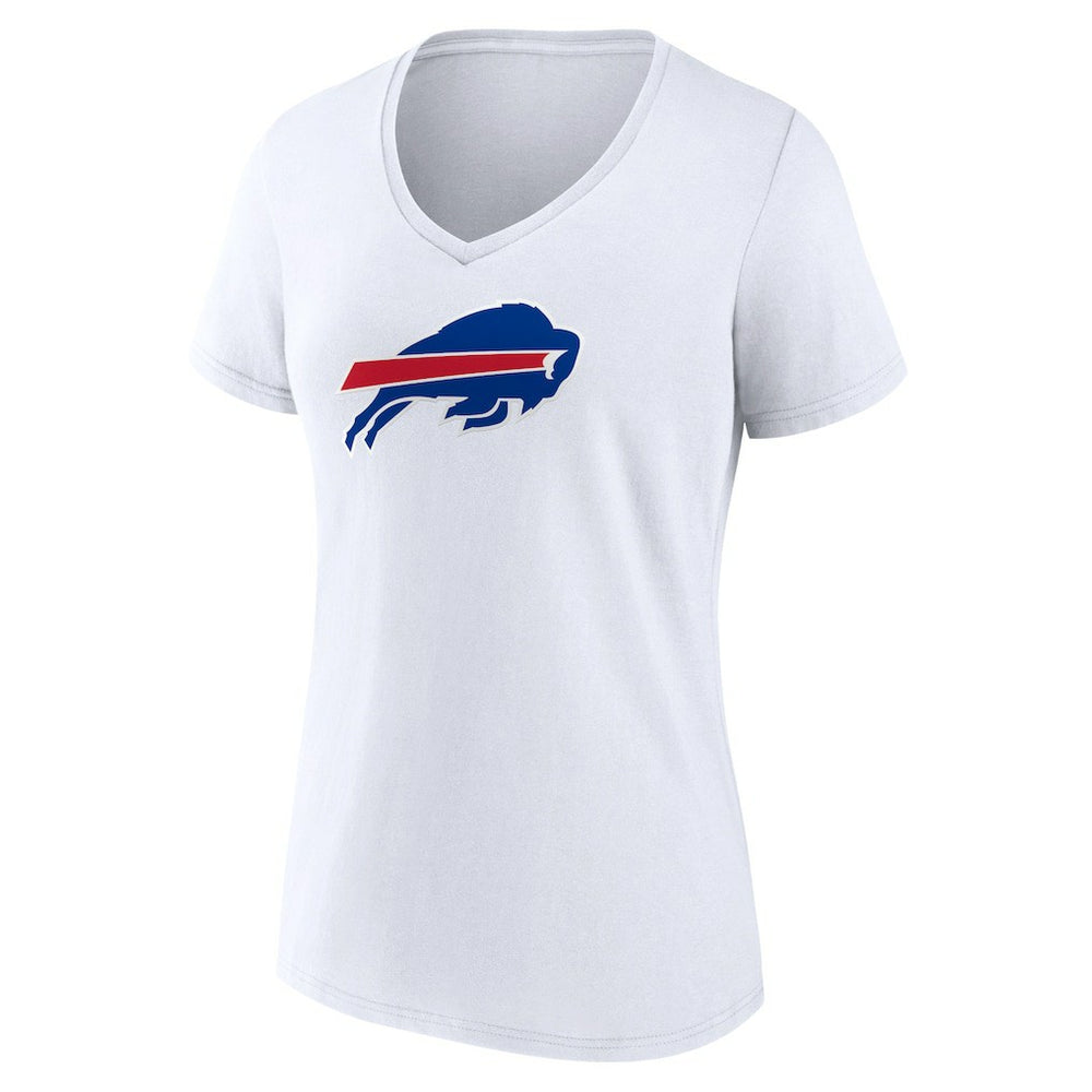 Buffalo Bills Women's Primary Team Logo V-Neck T-Shirt White
