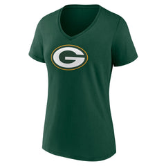 Green Bay Packers Women's Primary Team Logo V-Neck T-Shirt Green