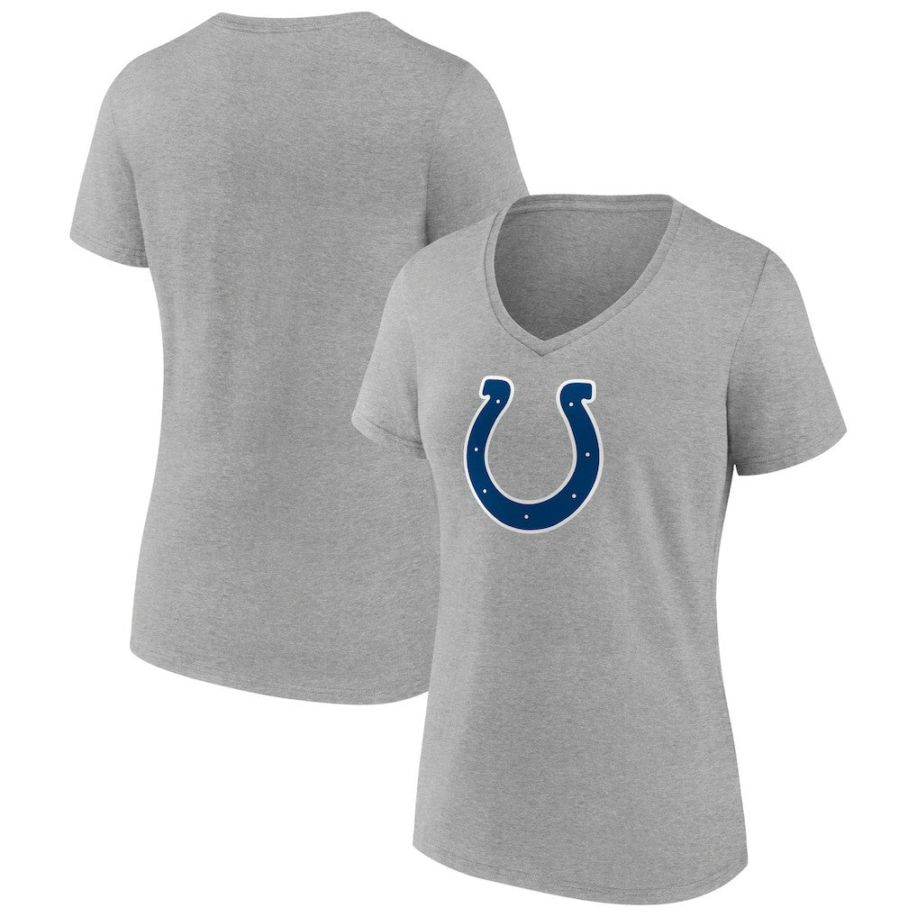 Indianapolis Colts Women's Primary Team Logo V-Neck T-Shirt Heather Gray