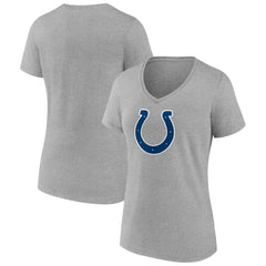 Indianapolis Colts Women's Primary Team Logo V-Neck T-Shirt Heather Gray