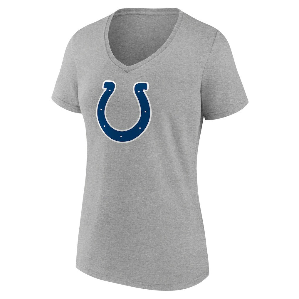Indianapolis Colts Women's Primary Team Logo V-Neck T-Shirt Heather Gray