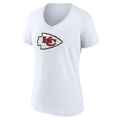 Kansas City Chiefs Women's Primary Team Logo V-Neck T-Shirt White