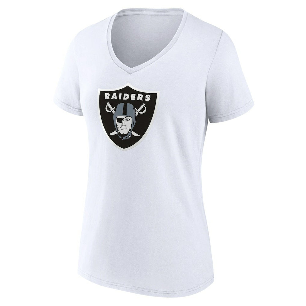 Las Vegas Raiders Women's Primary Team Logo V-Neck T-Shirt White