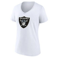 Las Vegas Raiders Women's Primary Team Logo V-Neck T-Shirt White