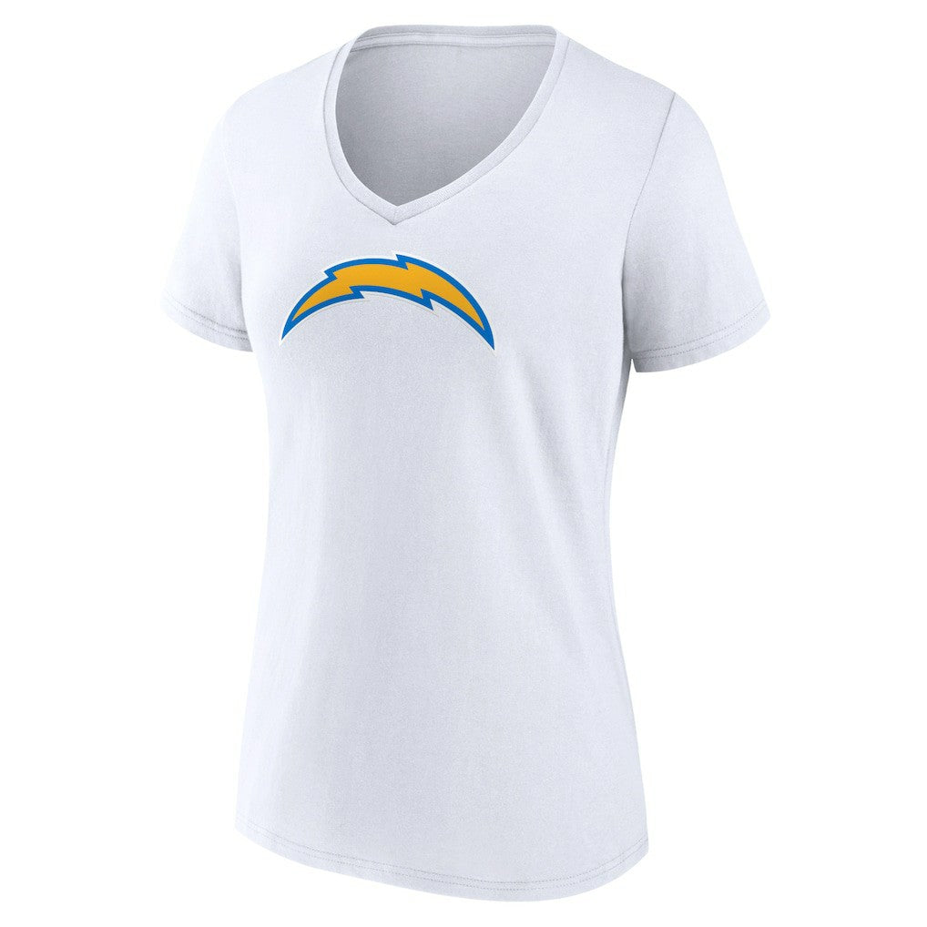 Los Angeles Chargers Women's Primary Team Logo V-Neck T-Shirt White