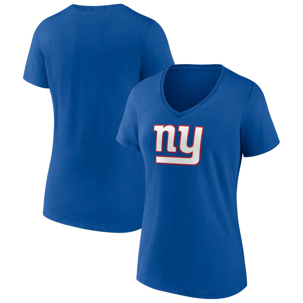 New York Giants Women's Primary Team Logo V-Neck T-Shirt Royal