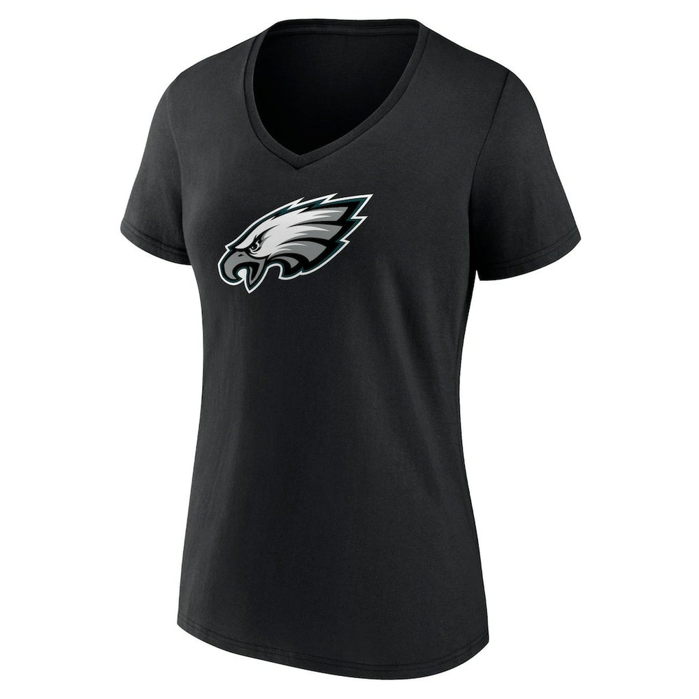 Philadelphia Eagles Women's Primary Team Logo V-Neck T-Shirt Black