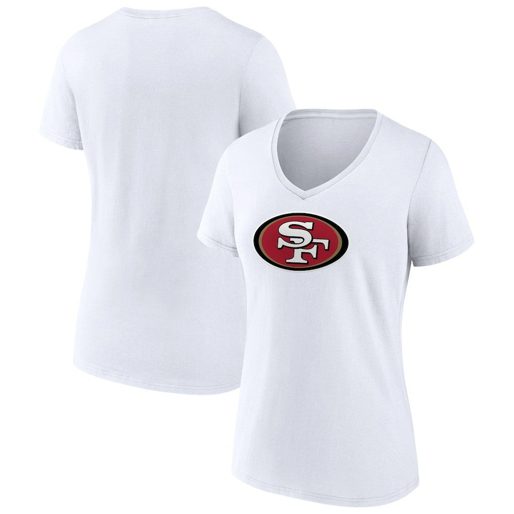 San Francisco 49ers Women's Primary Team Logo V-Neck T-Shirt White