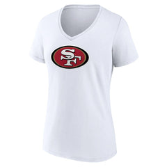 San Francisco 49ers Women's Primary Team Logo V-Neck T-Shirt White