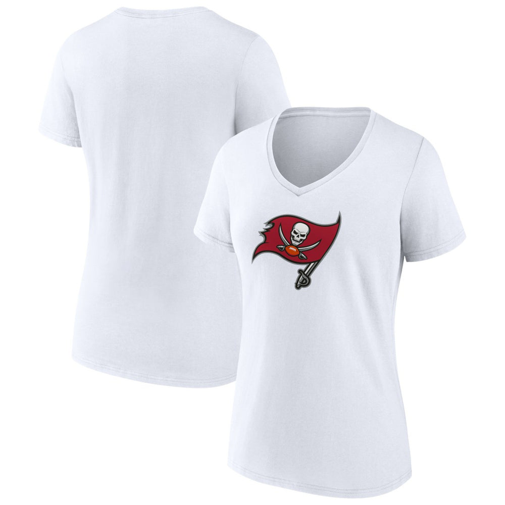 Tampa Bay Buccaneers Women's Primary Team Logo V-Neck T-Shirt White