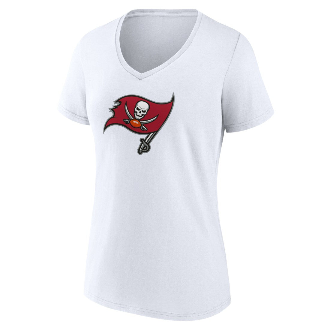 Tampa Bay Buccaneers Women's Primary Team Logo V-Neck T-Shirt White