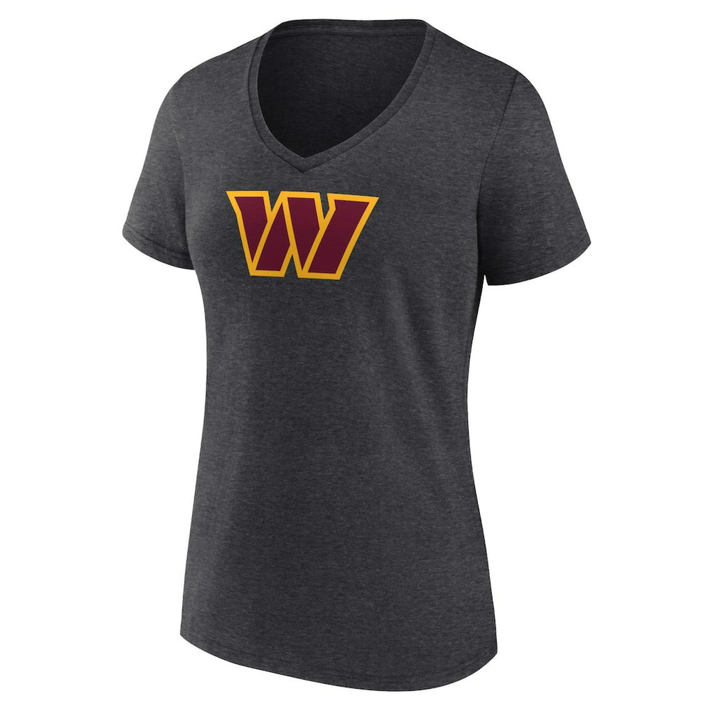 Washington Commanders Women's Primary Team Logo V-Neck T-Shirt Charcoal