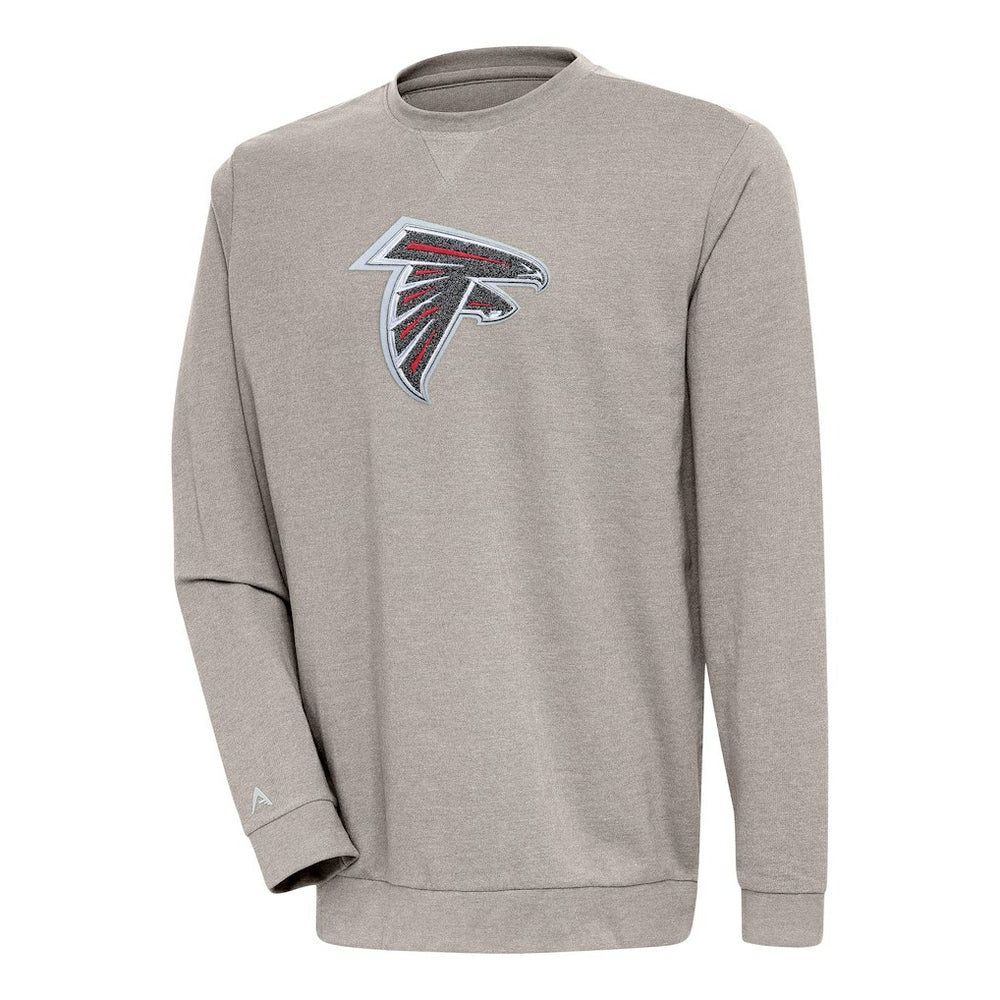 Atlanta Falcons Antigua Reward Chenille Pullover Crewneck Sweatshirt Oatmeal