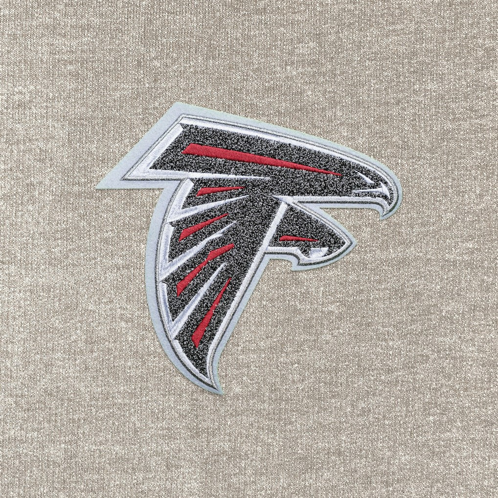 Atlanta Falcons Antigua Reward Chenille Pullover Crewneck Sweatshirt Oatmeal