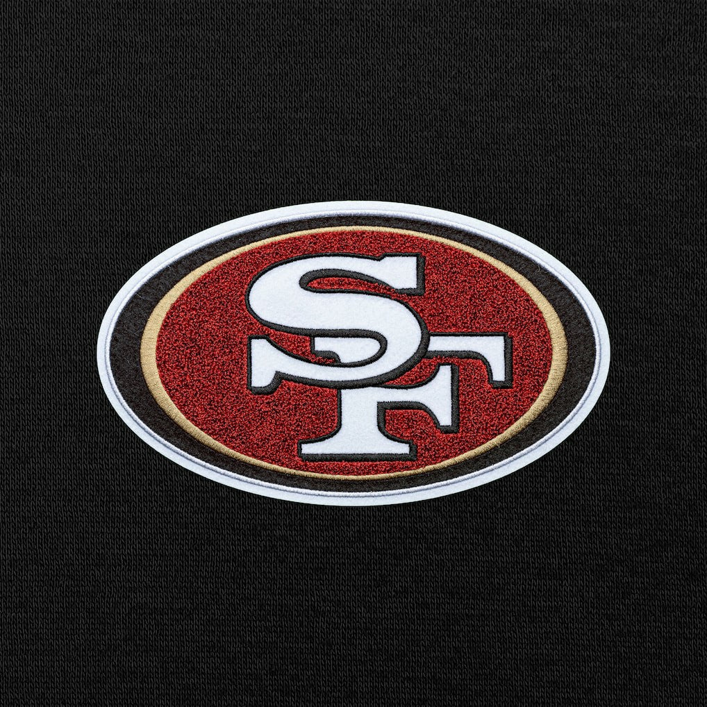 San Francisco 49ers Antigua Victory Chenille Pullover Hoodie Black