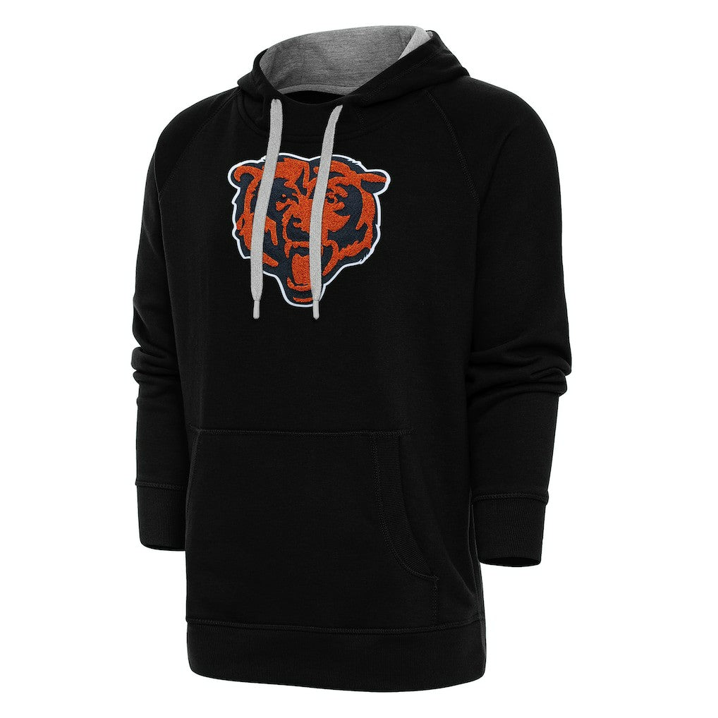 Chicago Bears Antigua Victory Chenille Pullover Hoodie Black