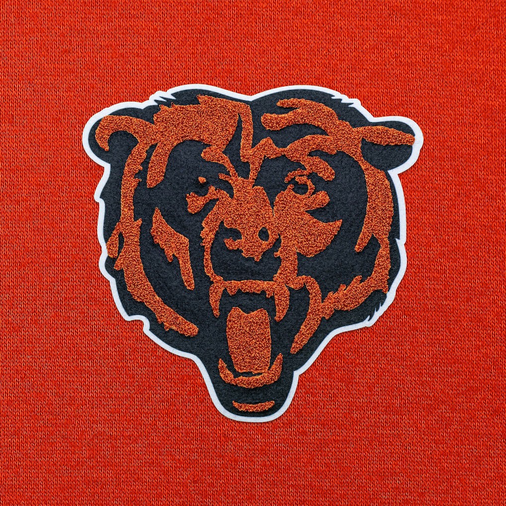 Chicago Bears Antigua Victory Chenille Pullover Hoodie Orange